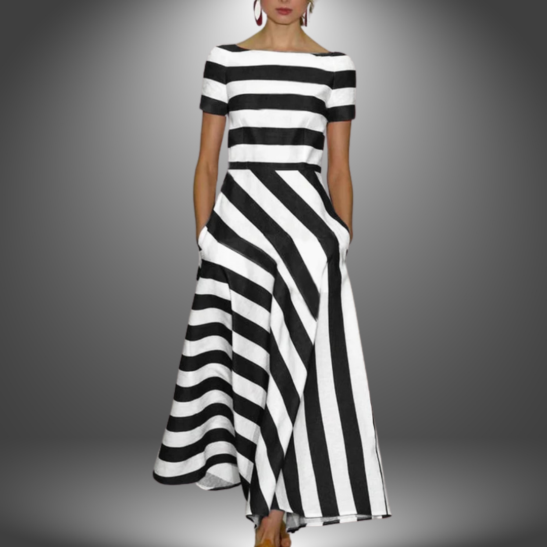 Nika™ - Elegant Striped Long Dress