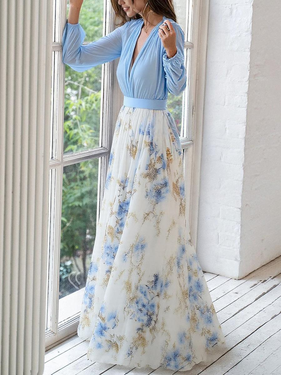 Almira™ - Maxi Dress with Dazzling Floral Print