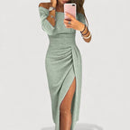 LERAYA – OFF-SHOULDER MIDI DRESS