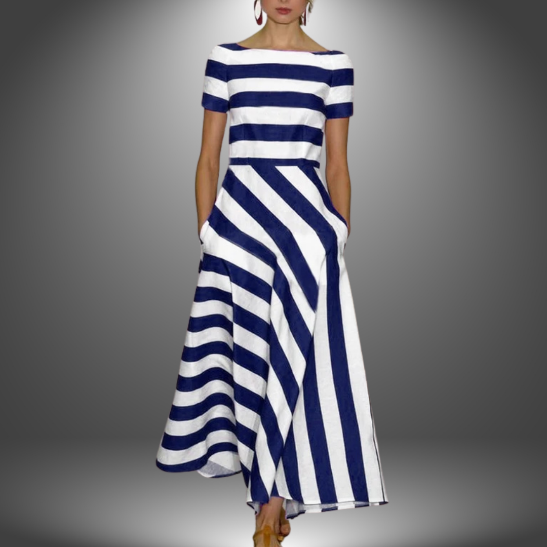 Nika™ - Elegant Striped Long Dress