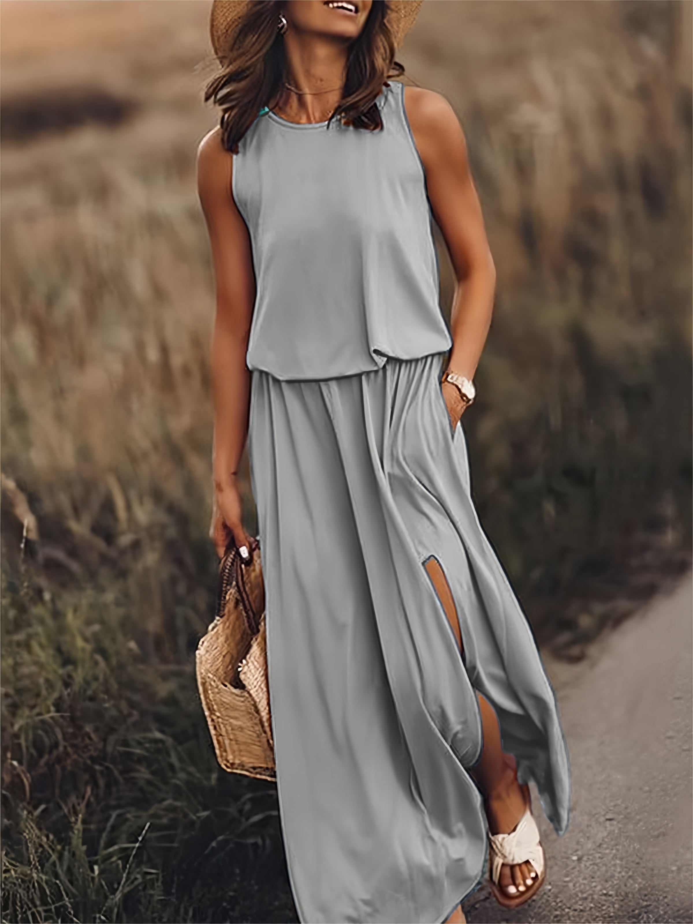 Minerva - Sleeveless Maxi Gown