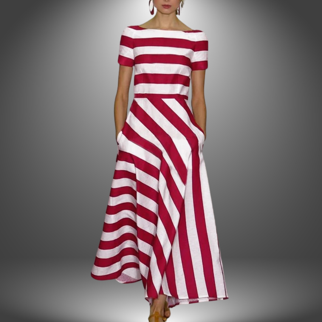 Nika™ - Elegant Striped Long Dress