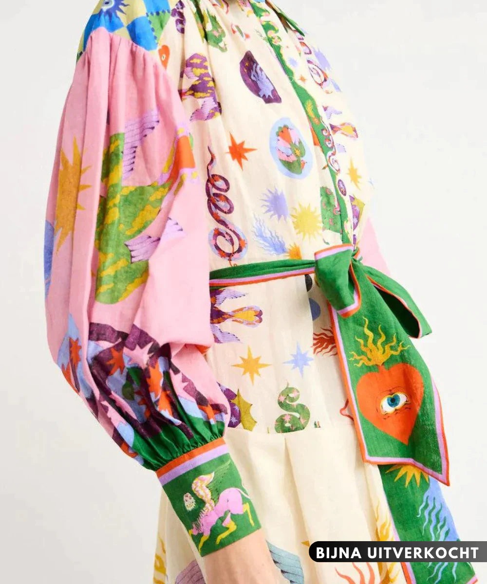 Zoey™ - Vintage Maxi Dress with Lantern Sleeve