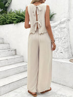 Women's Two-Piece Set | Sleeveless Top & Adjustable Fit