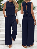Women's Two-Piece Set | Sleeveless Top & Adjustable Fit