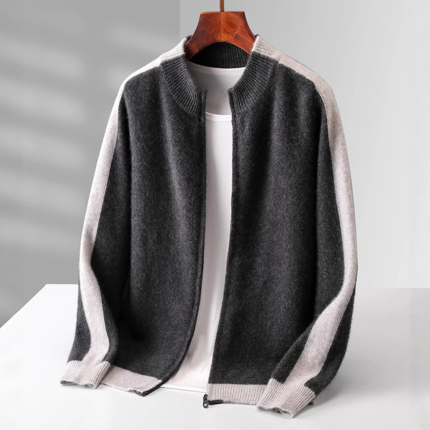FERRARA CASHMERE ZIP-THROUGH JACKET