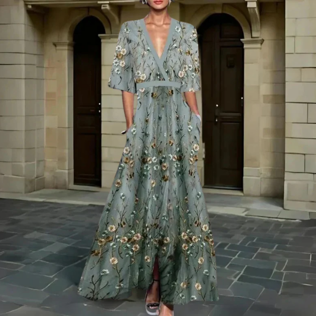 Marielle™ - Elegant Floral Wrap Dress