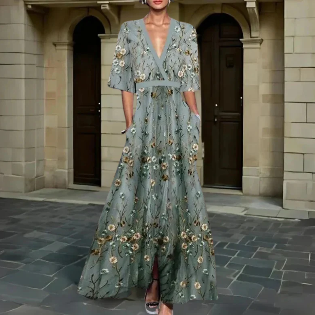 Marielle™ - Elegant Floral Wrap Dress